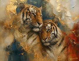 Aura of the Wild - Gilded Shadows Striking by Johannas Art Creations