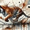 Dynamischer Tiger in Bewegung von Chromatic Fusion Studio