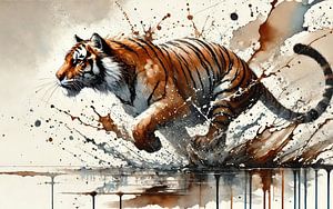 Dynamischer Tiger in Bewegung