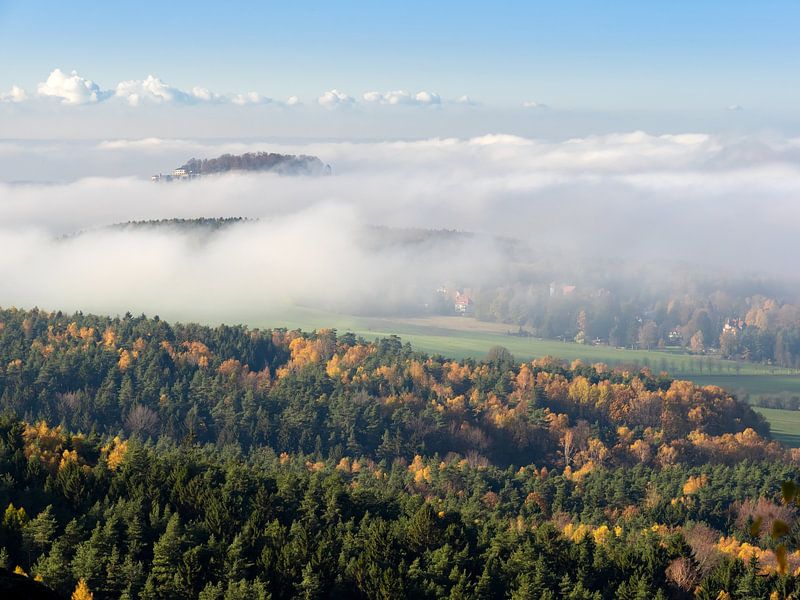 Papststein, Sächsische Schweiz - Festung Königstein von Pixelwerk