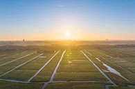Skyline Groningen bij Zonsopkomst van Droninger thumbnail