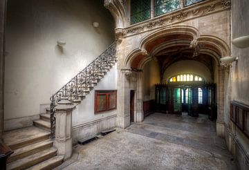 Escalier de la Chambre de Commerce d'Anvers abandonnée.