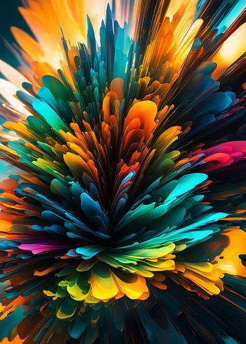 Dynamische Explosion von Farben und Formen