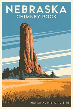 Nebraska Vintage Reisposter van Poster Art Shop