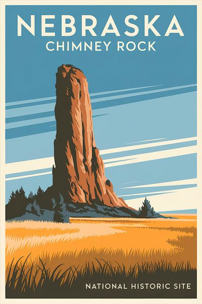 Nebraska Vintage Travel Poster by Poster Art Shop