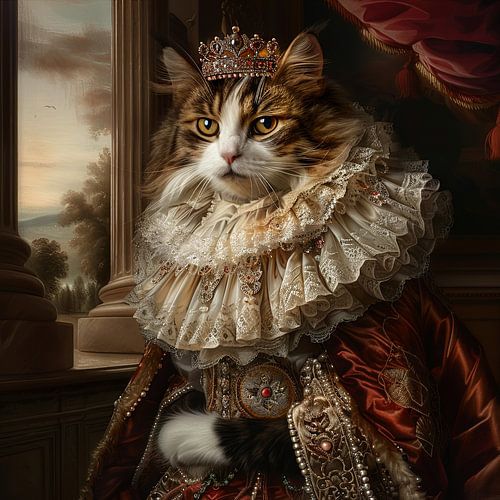Koninklijke kat in barok gewaad
