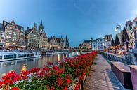 Ghent, Belgium, the Leie in blue hour by Maarten Hoek thumbnail