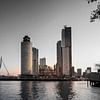 Panoramablick auf die Erasmusbrücke und den Kopf des Südens in Rotterdam, Niederlande. von Tjeerd Kruse