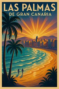 Vintage Las Palmas Reise Poster - Kanarische Inseln Druck