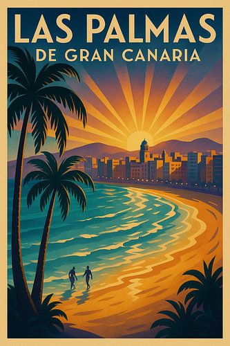 Vintage Las Palmas Reisposter - Canarische Eilanden Print