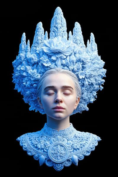 spiritueel beeld vrouw in blauw portret van Egon Zitter