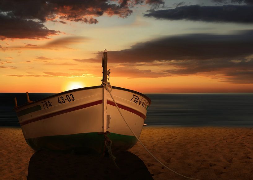 Le bateau au coucher du soleil par Monika Jüngling