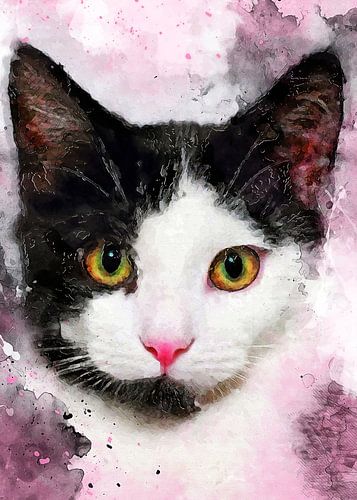 cat 5 animals art #cat #cats #kitten