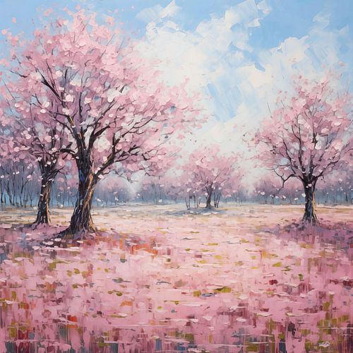 Japanse bloesem in roze tinten