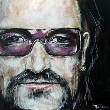 Porträt von Bono (U2). von Therese Brals