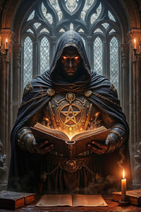 Dark Fantasy Décoration Murale: ZARETHOR – Le Sataniste avec la Bible du Diable