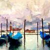Venice gondolas van Ilya Korzelius