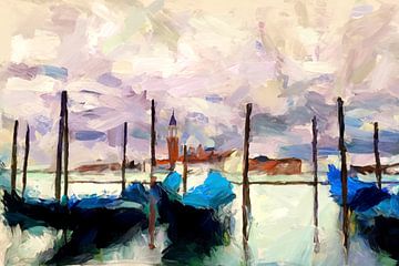 Venice gondolas by Ilya Korzelius