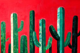 Kaktuslandschaft in kräftigen Farben von Poster Art Shop