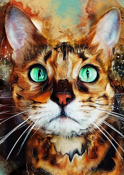 Cat animal watercolor art #cat #kitten by JBJart Justyna Jaszke