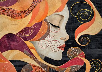 Art Deco Lady | Modern Portrait sur Kunst Kriebels