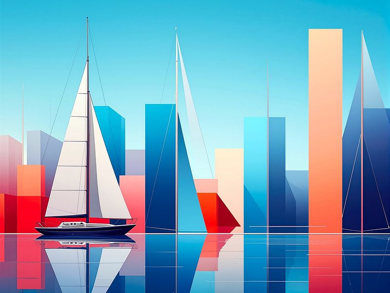 Sailing dreams against an urban backdrop by Rautenberg Digital Art Maritim