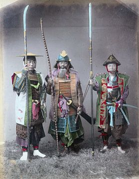 Drie vintage samoerai op foto (2 van 2) van Atelier Liesjes