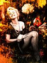 Marilyn Monroe Portret Industrial Vintage Bloemen van Art By Dominic thumbnail