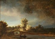 Landschaft mit Steinbrücke - Rembrandt van Rijn von 1000 Schilderijen Miniaturansicht