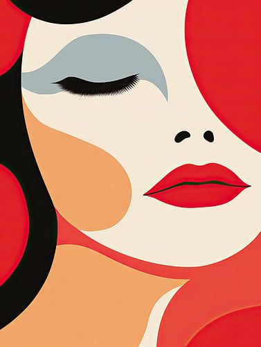 Visage féminin abstrait