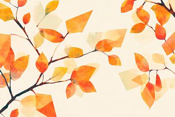 Goldene Blätter im Herbstwind  Kaleidoskop der Fallfarben  Ta von Poster Art Shop