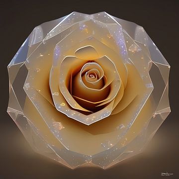 Rose in Kristall von Gelissen Artworks