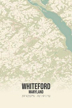 Vintage landkaart van Whiteford (Maryland), USA. van MijnStadsPoster