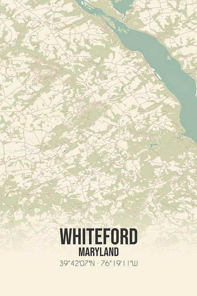 Alte Karte von Whiteford (Maryland), USA. von Ortsdrucke