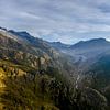 Blick auf den Aletschgletscher und die Schweizer Berge vom Hotel Belalp, Wallis, Schweiz von Sean Vos