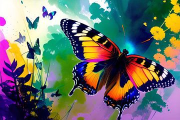 Farbexplosion der Schmetterlingsflügel von ButterflyPix