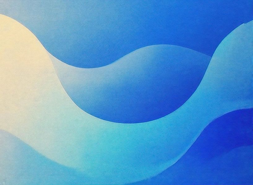 Vloeiend Blauw Abstract van Modern Collection