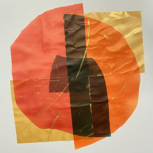 Organisch & abstrakt. Transparente Texturen in Orange, Gold und Braun.