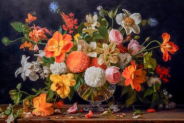 17th century floral arrangement by Peet de Rouw