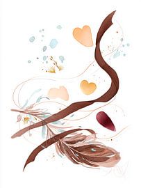 Flowing lines and hearts - Modern watercolours by MArt