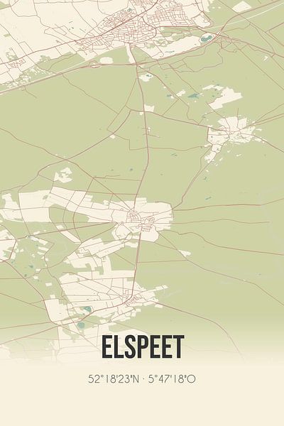 Vintage map of Elspeet (Gelderland) by Prints of Place