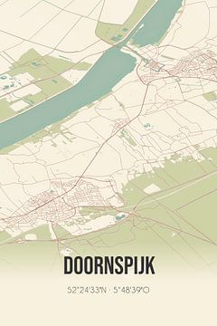 Vintage map of Doornspijk (Gelderland) by Rezona