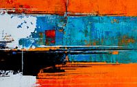 Abstract no.32 in orange and turquoise by Claudia Neubauer thumbnail