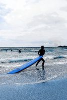 Surfer in blue