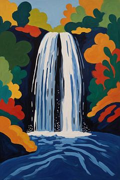 Wasserfall im Stil von Henri Matisse von De Muurdecoratie