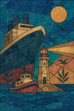 Lichtsignal im Hafenwind von Sabine Wagner