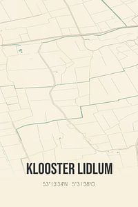 Vieille carte de Klooster Lidlum (Fryslan) sur Rezona