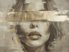 Abstract portret kunstwerk – Moderne wanddecoratie