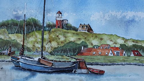 Running aground with the sailing boat near Vlieland