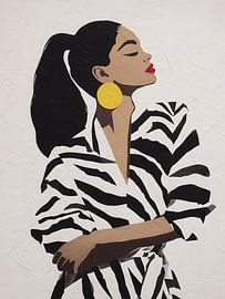 Confident modern fashion black woman art portrait